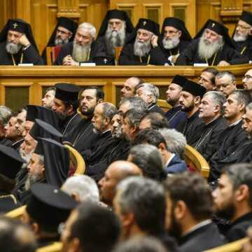 PF Daniel, PF Kirill, PF Anastasios, PF Rastislav la Sedinta Solemna Sinod BOR